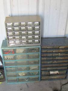 lot 164 image: 3 tool caddies with nuts bolts and screws