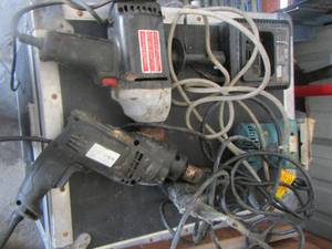 lot 191 image: sears 12 inch drill variable speed reversible model 315.10280, battery charger, and sander