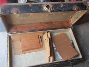 lot 197 image: black trunk with latches