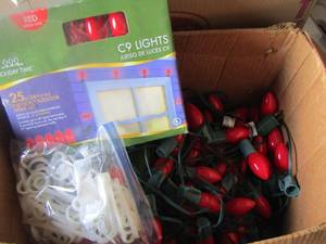 lot 196 image: red Christmas lights and clips