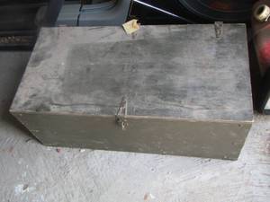 lot 209 image: green wooden chest