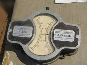 lot 223 image: A NTIQUE  WESTON Ampere  & VOLT METER
