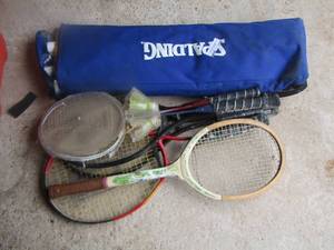 lot 234 image: batmitting game plus tennis rackets