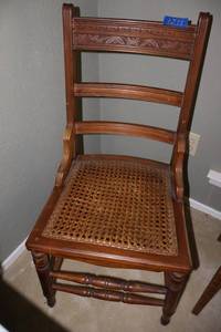 lot 17 image: Vintage cane seat wooden chair