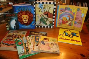 lot 79 image: Vintage childrens books with Narnia pop up book, see photos