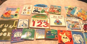 lot 69 image: Preschool Books Childrens board books and handmade activity book