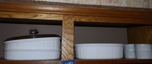 lot 182 image: CorningWare French white cooking dishes and ramekins