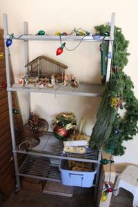lot 283 image: Christmas decorations with large manger scene