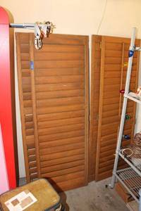 lot 285 image: Two pairs of wood window panels as shown