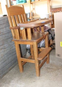 lot 305 image: Childrens wooden high chair