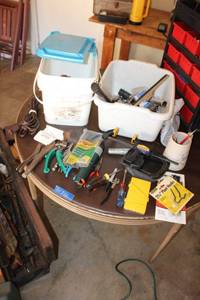 lot 332 image: Misc. tools, clamps, squeegee