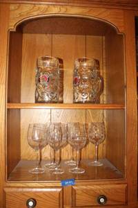 lot 147 image: Wine goblets and clear beer steins