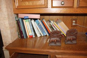 lot 149 image: Recipe books and bear bookends