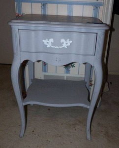 lot 234 image: Painted side table with drawer 20W x 16D x 28H (matches lot 48)