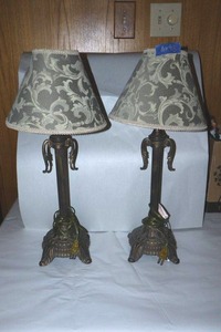lot 98 image: Pair of decorative tall desk lamps