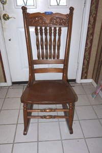 lot 94 image: Antique wooden rocker in excellent shape