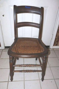 lot 93 image: Antique cane seat chair
