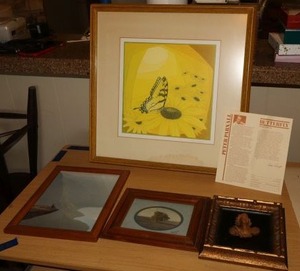 lot 89 image: Wall art with Peter Parnall LE print of BUTTERFLY