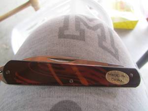 lot 838 image: brown color nice pocket knife- 2 12  blade - 6 long