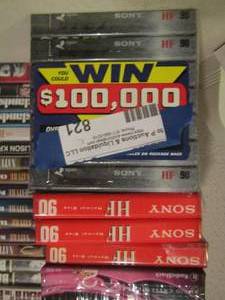 lot 821 image: empty sony vhs tapes