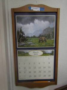 lot 47 image: wooden wall calendar holder  2814