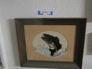 lot 144 image: framed flying fish framed art  1517
