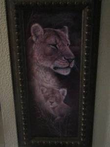 lot 201 image: momma lion and baby cub framed wall art by ruane manninc 2412