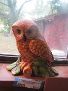 lot 262 image: owl on stick dcor