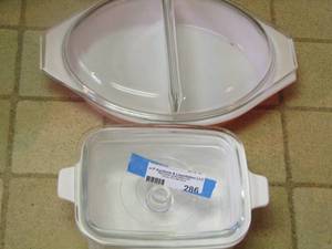 lot 286 image: casserole dishes with lids, By Correll