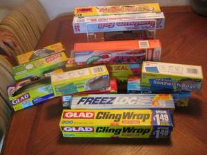 lot 295 image: glad cling wrap- ziploc bags - aluminum foil most unopened