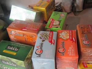 lot 300 image: various types of hot tea boxes some new never opened