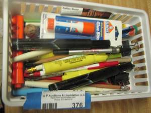 lot 376 image: pens- markers- glue sticks - high lighters