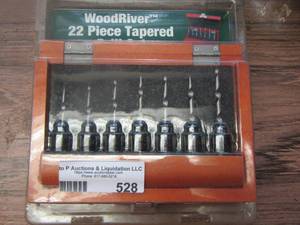 lot 528 image: wood rive 22 pc tapered drill set