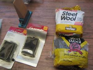 lot 530 image: steel whool pads - grill brush replacement heads qty 2