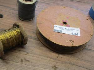 lot 534 image: spools of wire and metal spools
