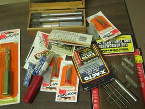 lot 675 image: various accu-knife ends, x-acto point blade end and more
