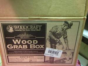 lot 711 image: woodcraft wood grab box of various carving wood