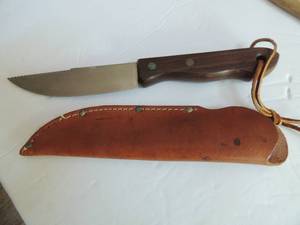 lot 215 image: robinson knife - chef 5 blade in sheath