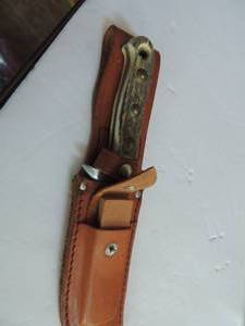 lot 395 image: solingen - pro hunter knife #13872 - in sheath & whet stone
