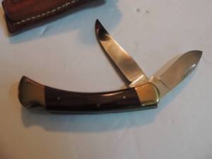 lot 453 image: Browning 2 blade lockback pocket knife - 2 12 1 34 blades in leather case