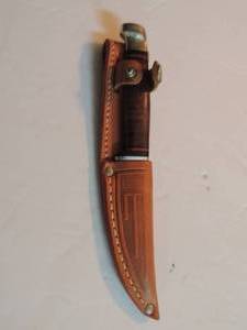 lot 483 image: case xx - mini finn - true sharp stainless - lm3f ssr - stacked leather handle - 3 blade