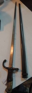 lot 16 image: FRENCH BAYONET 1878 YATAGHAN STYLE BLADE  - BLADE 20.5 INCHES - MFG. - dARMES de SAINT - ETIENNE JUILLIET 1878   TOTAL LENGTH IS 26 INCHES  M86725