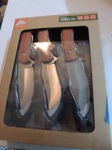 lot 963 image: ozark trail 6pc combo set 8 fixed blade knife x3 sheath & belt clip x 3 new