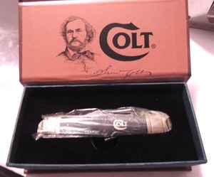 lot 250 image: colt - ct 590 jumbo whitler pocket knife 3 14, 2 14 2 14 blades lengths