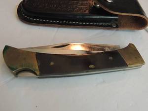 lot 852 image: lockback knife #4658 in black belt case 6 closed , 4 14 blade