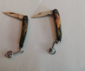 lot 942 image: pen knives - mini gold bird 1 14 on chain qty 2