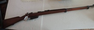 lot 361 image: Mauser Modelo Argentio 1891  Bolt action  7.65 x 53mn Mauser  5RD magazine   N3423  all 0riginal SN match,  has all bands, clips, and Cleaning rod