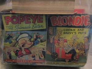 lot 930 image: qty 6 vintage comic books popeye, blondie, aircraft carrier, seeem move