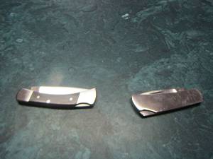 lot 770 image: qty 2 small knifes 1 34 blade - 4 long and browning knife 1 78 blade 4 18 long