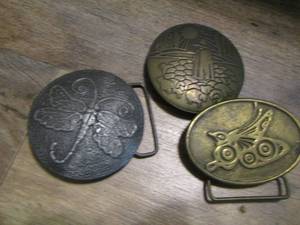lot 889 image: dragon fly- butterfly and lamb  sheep belt buckets